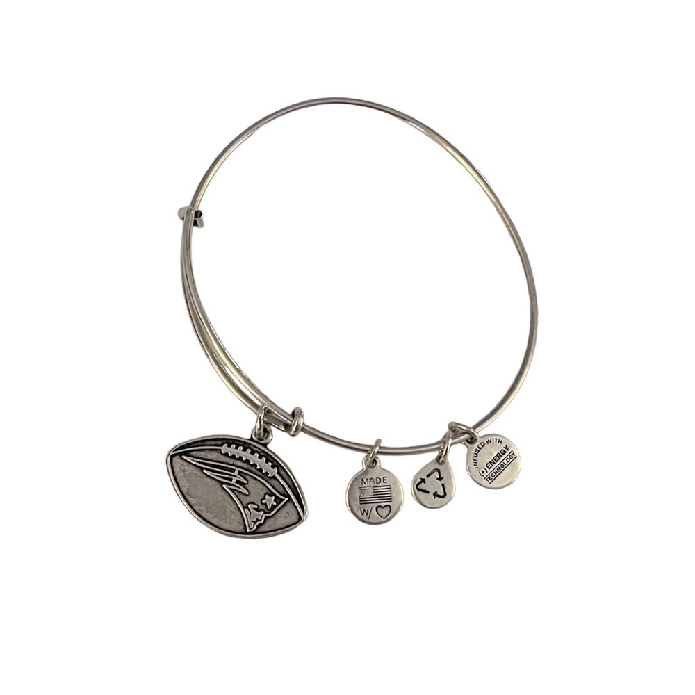 Alex and Ani Silver New England Patriots Football Expandable Bracelet